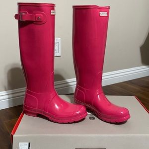 Bright Pink Tall Hunter Boot w/Box